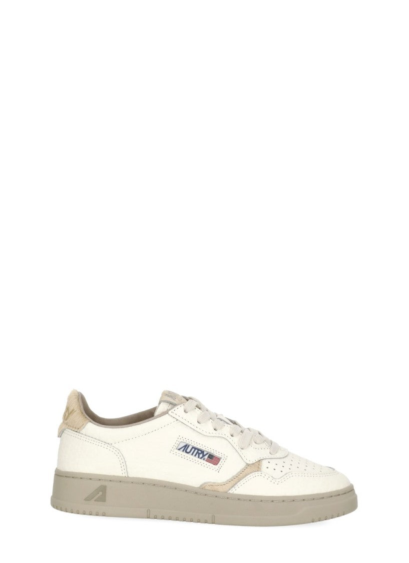 Autry Smooth Leather Sneakers With Pony Detail And Embroidered Logo