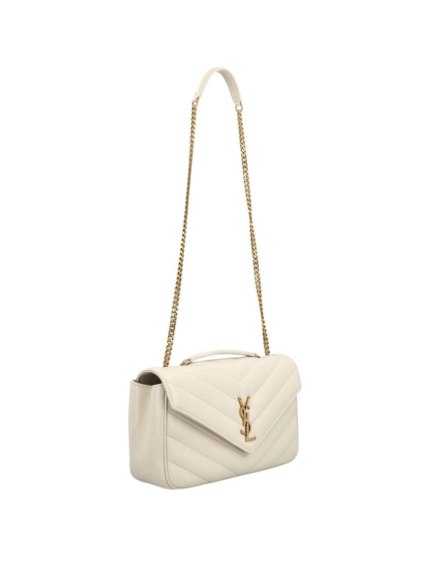 Saint Laurent Quilted Medium Shoulder Bag With Brass Logo