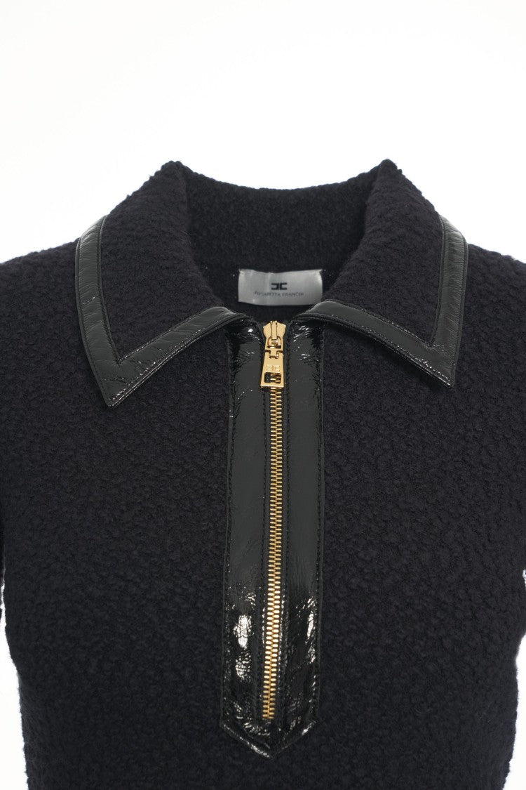 Elisabetta Franchi Knit Sweater With Polo Collar