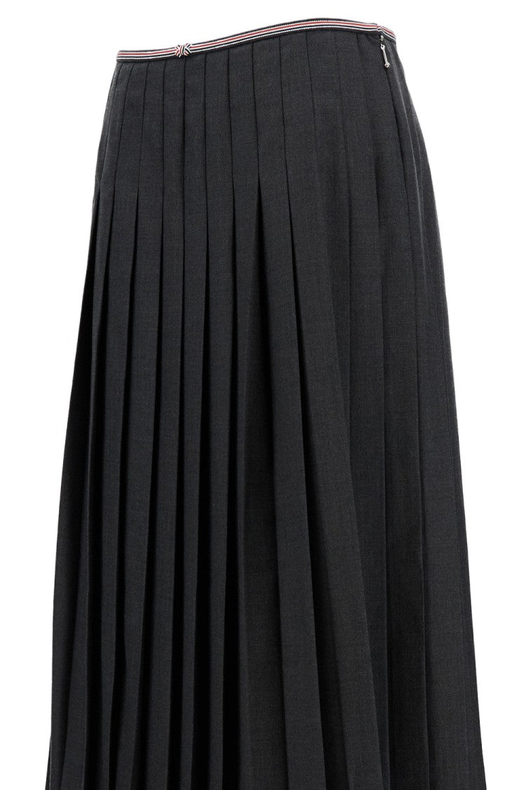 Thom Browne Calf Length Narrow Pleated Skirt