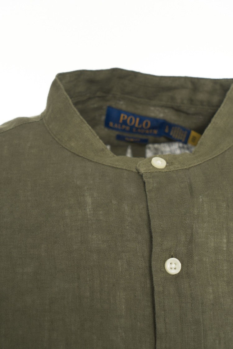 Polo Ralph Lauren Slim Fit Mandarin Collar Linen Shirt