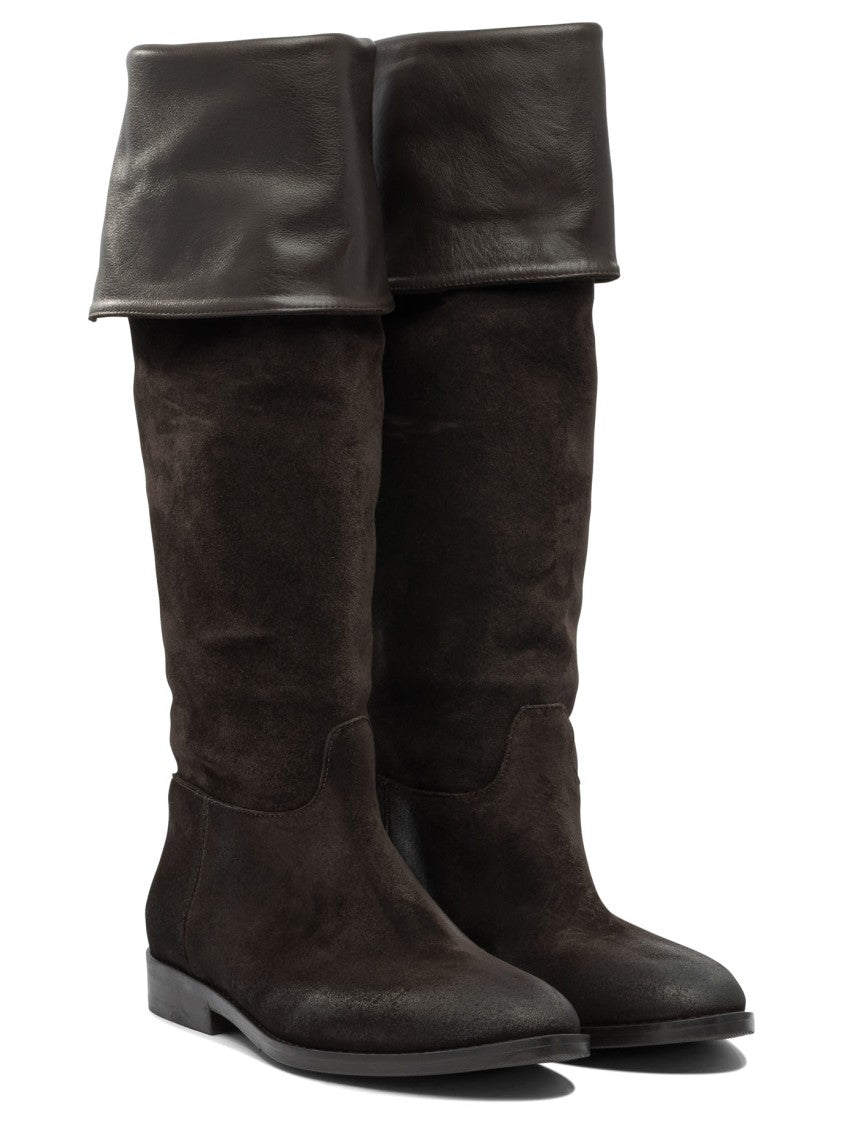 Strategia Sophisticated Brown Ankle Boots With Textured Leather