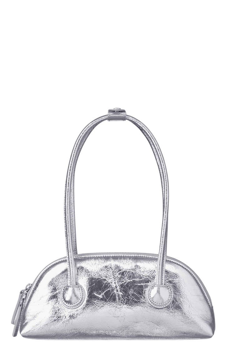 Margesherwood Silver Bessette Shoulder Crinkle Leather Shoulder Bag