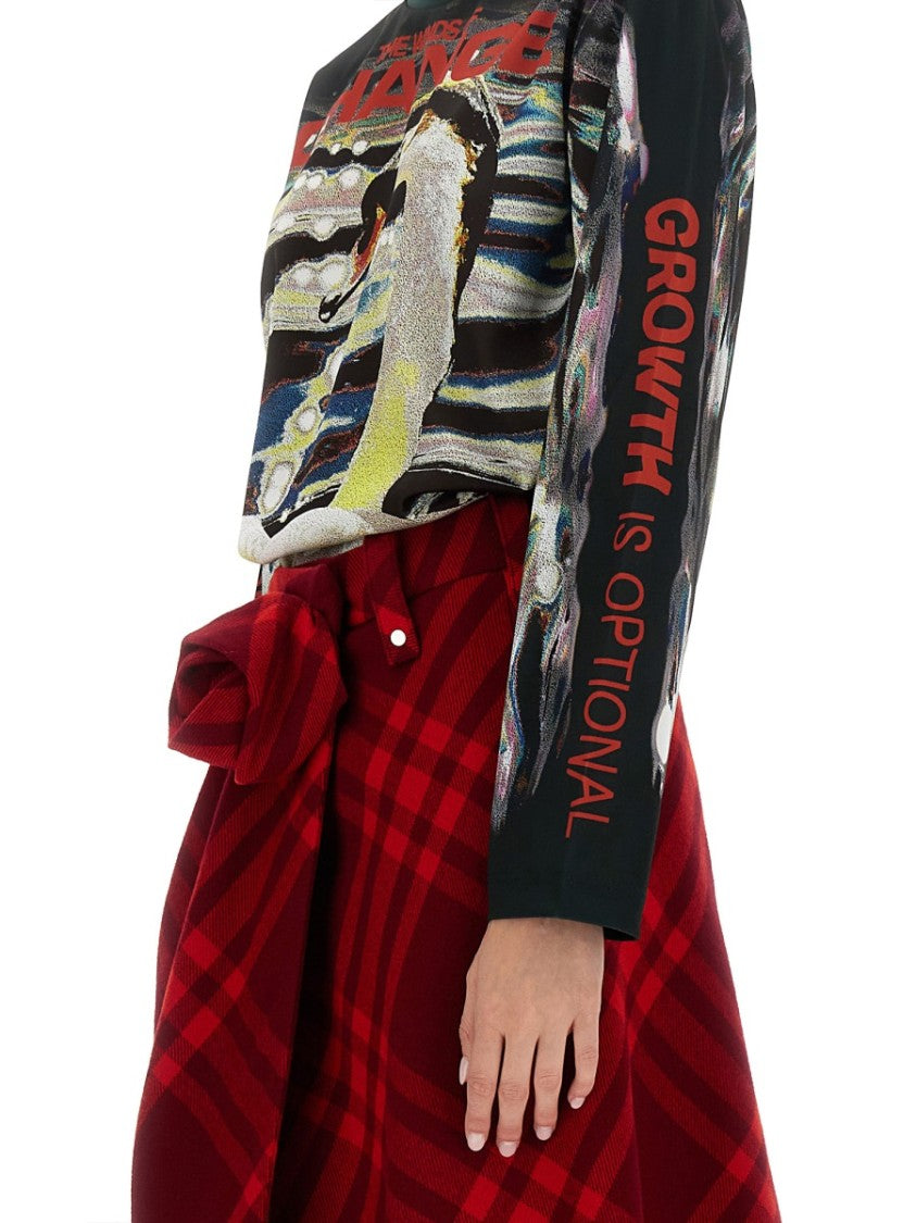 Burberry Swan Print Jersey Sweater