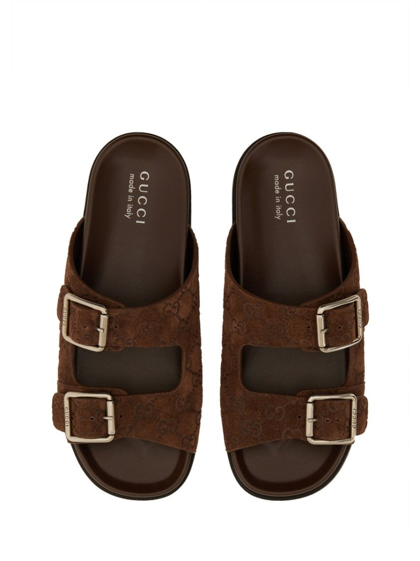 Gucci Leather Slider Sandal With Minimalist Design