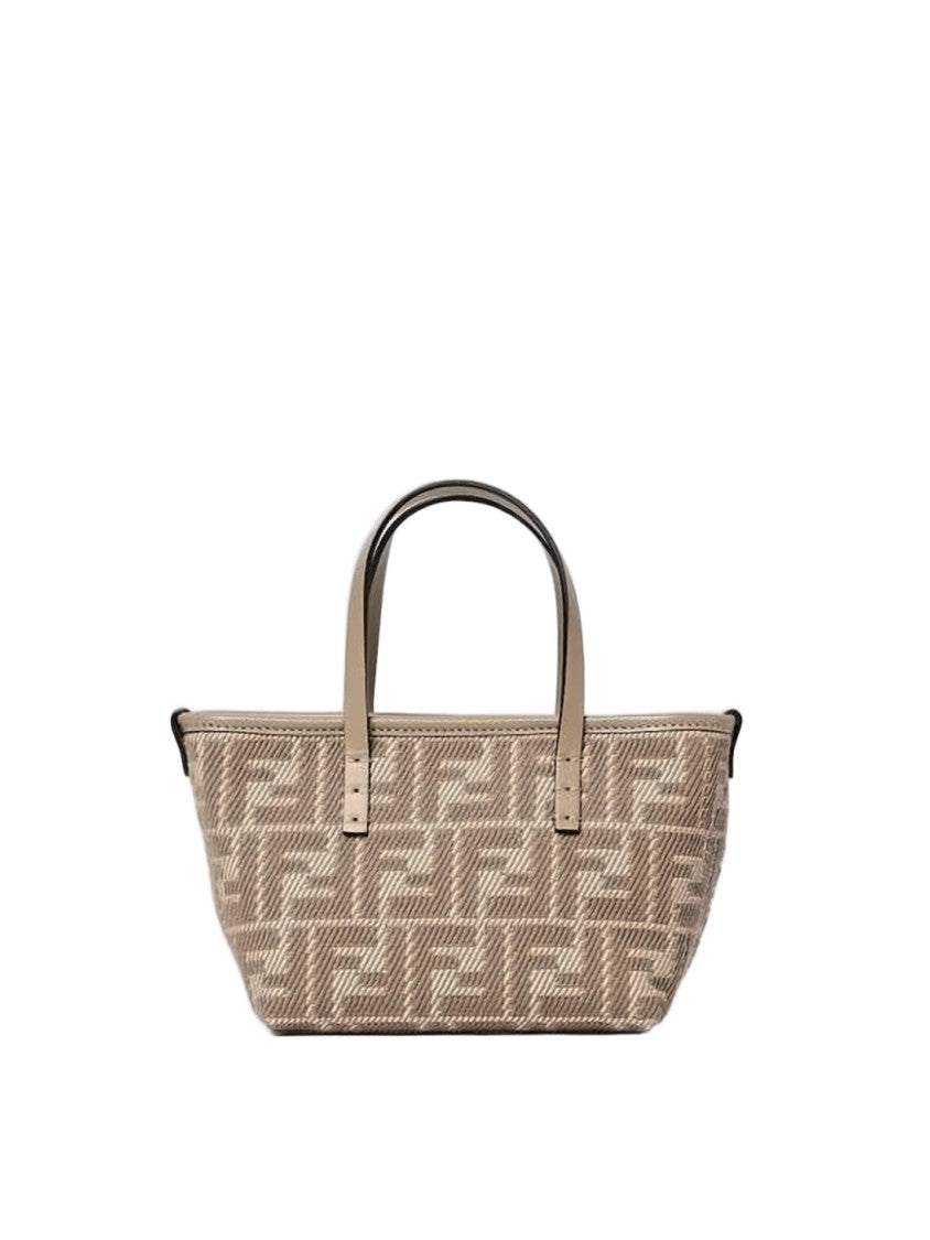 Fendi Structured Tote Bag With Geometric Textured Fabric