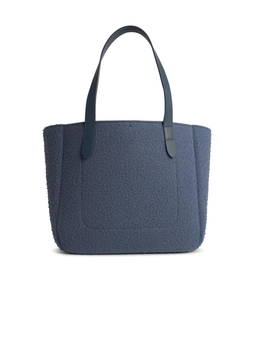 J. W. Anderson Belt Tote Blue Boiled Wool Shoulder Bag