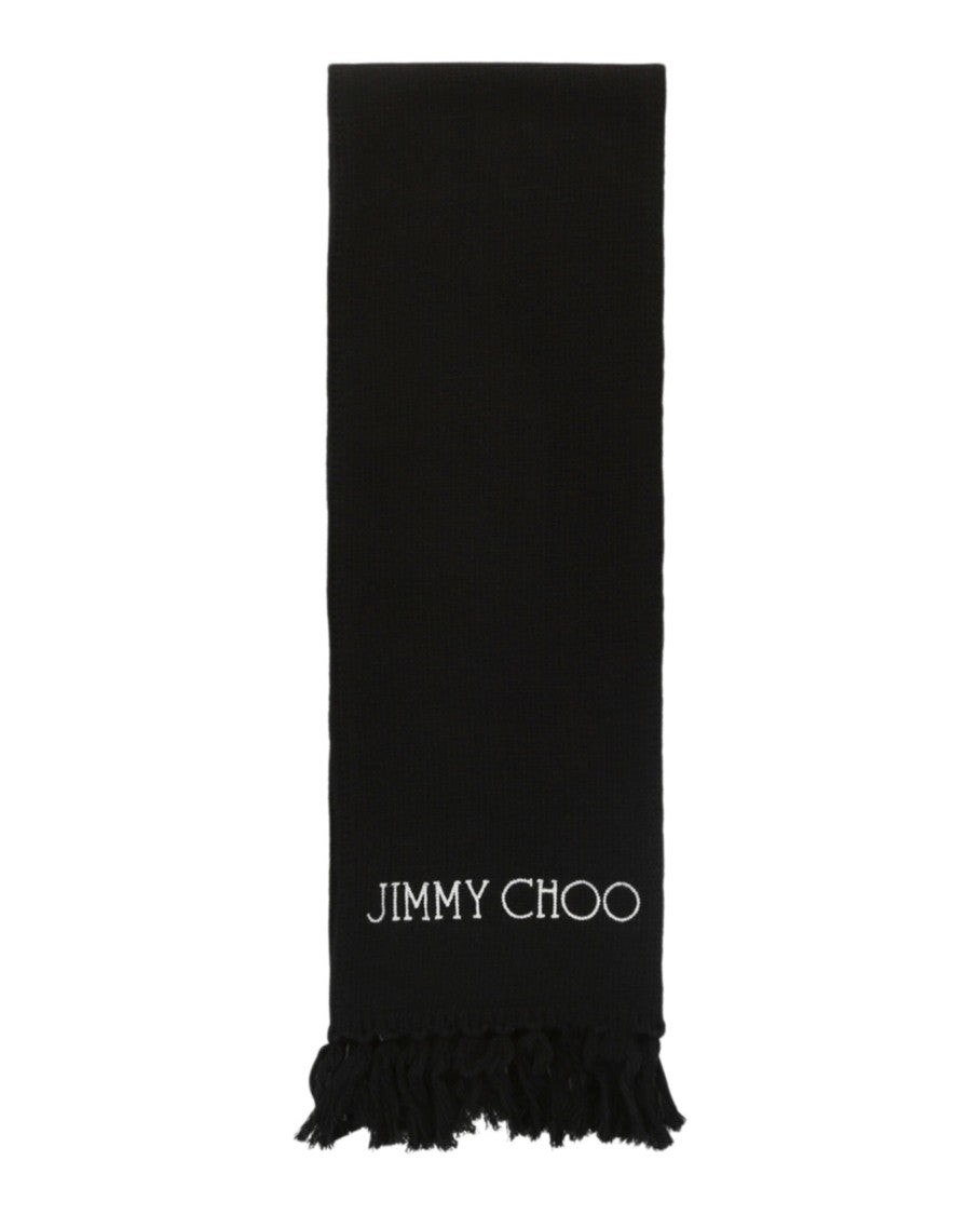 Jimmy Choo Wool Logo Printed Scarf