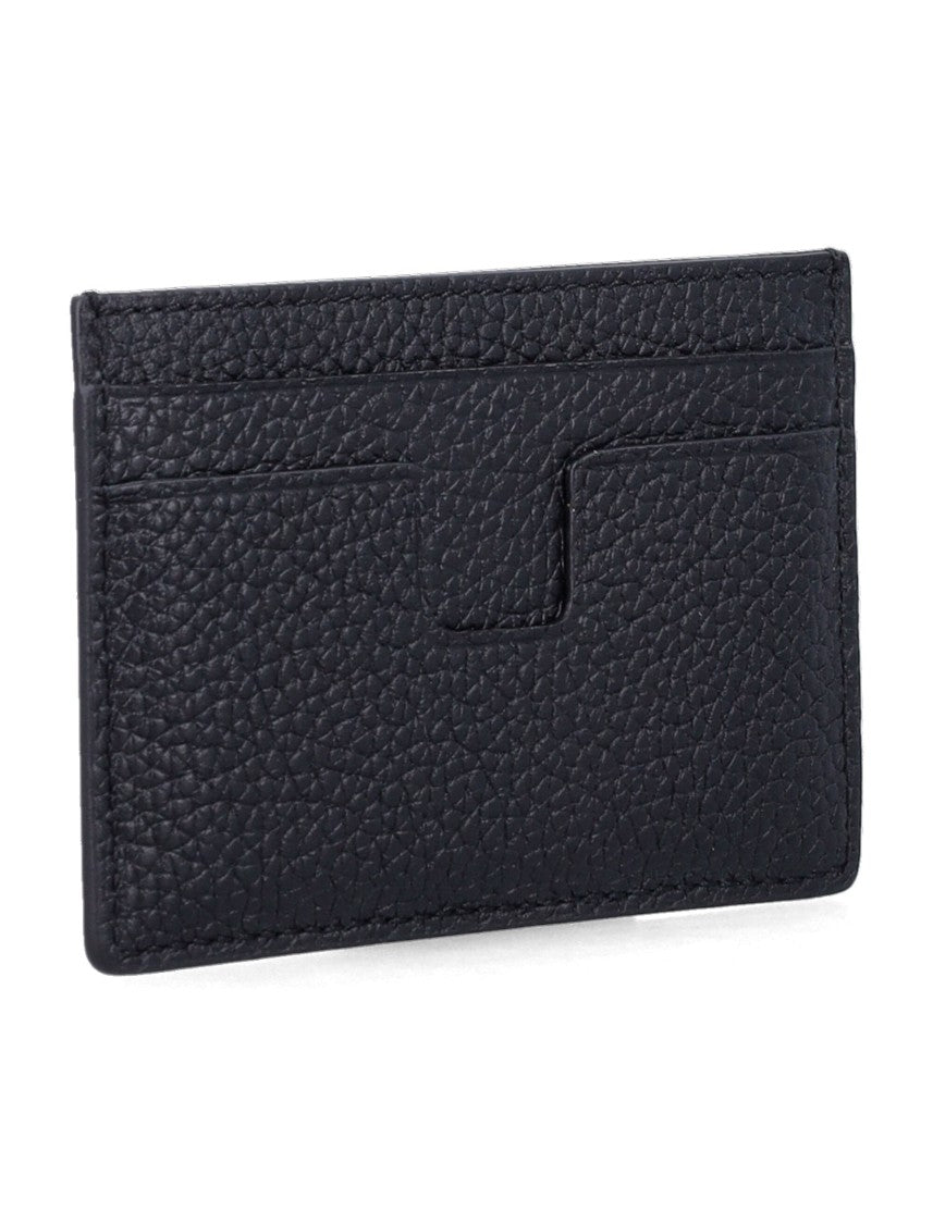 Tom Ford Textured Black Card Holder With Embossed Logo