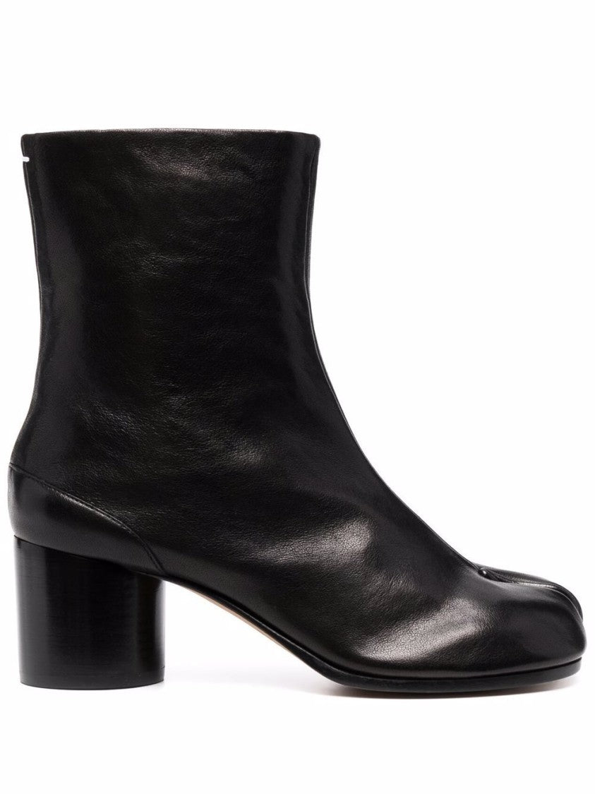 Maison Margiela Black Glossy Leather Split-Toe Boots