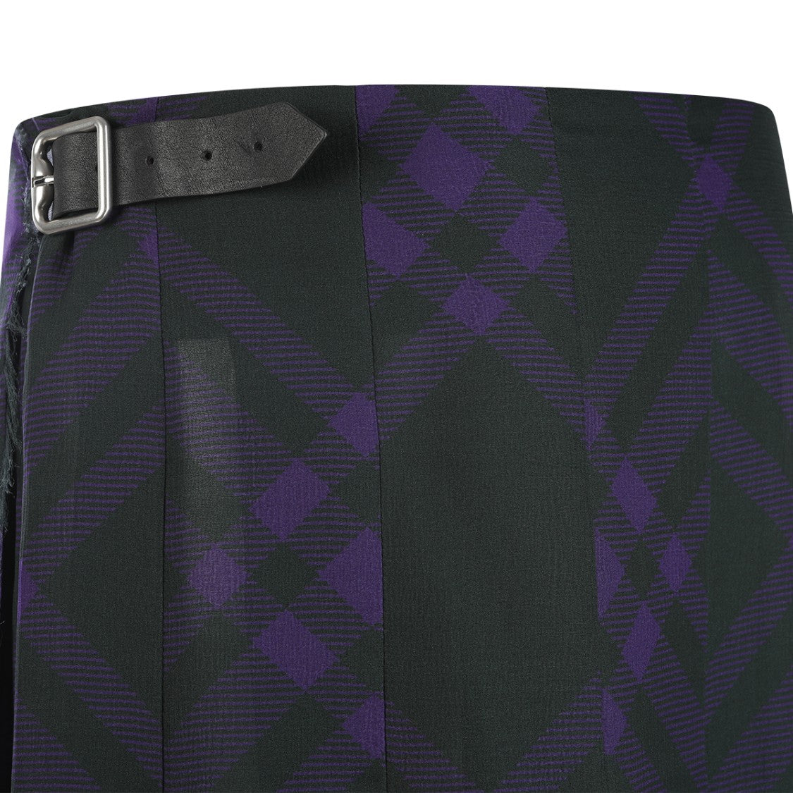 Burberry Deep Royal Vintage Check Wool Midi Skirt