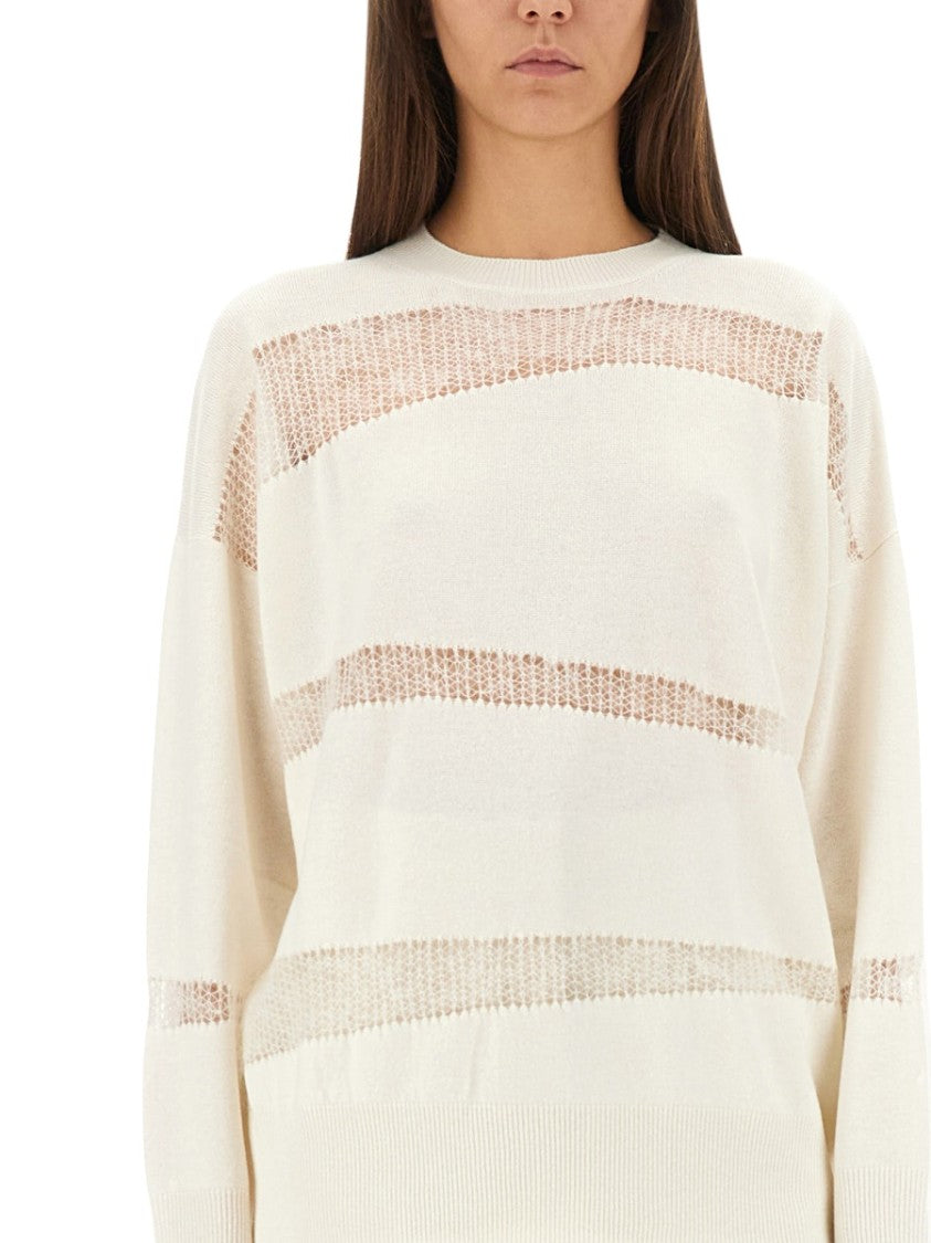Fabiana Filippi Platinum And Mohair Knit Sweater