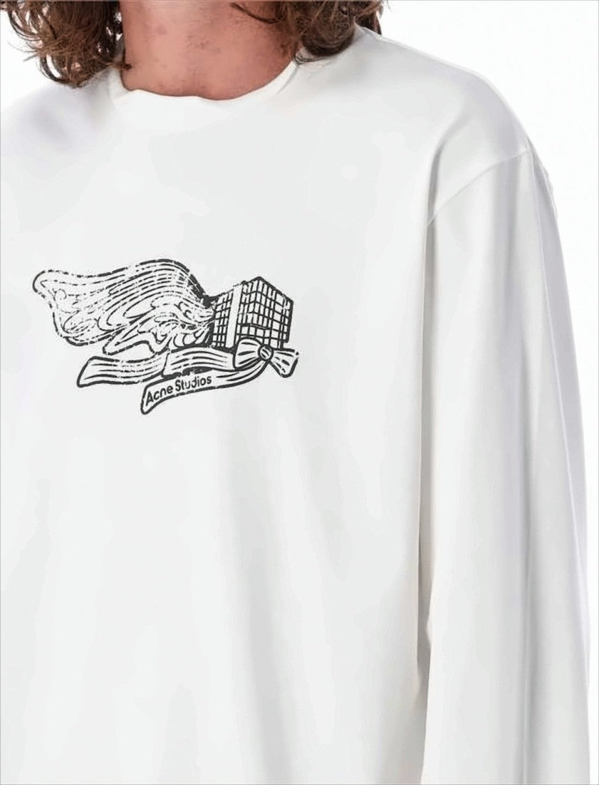 Acne Studios Relaxed Fit Graphic Print Cotton Long-Sleeve Tee
