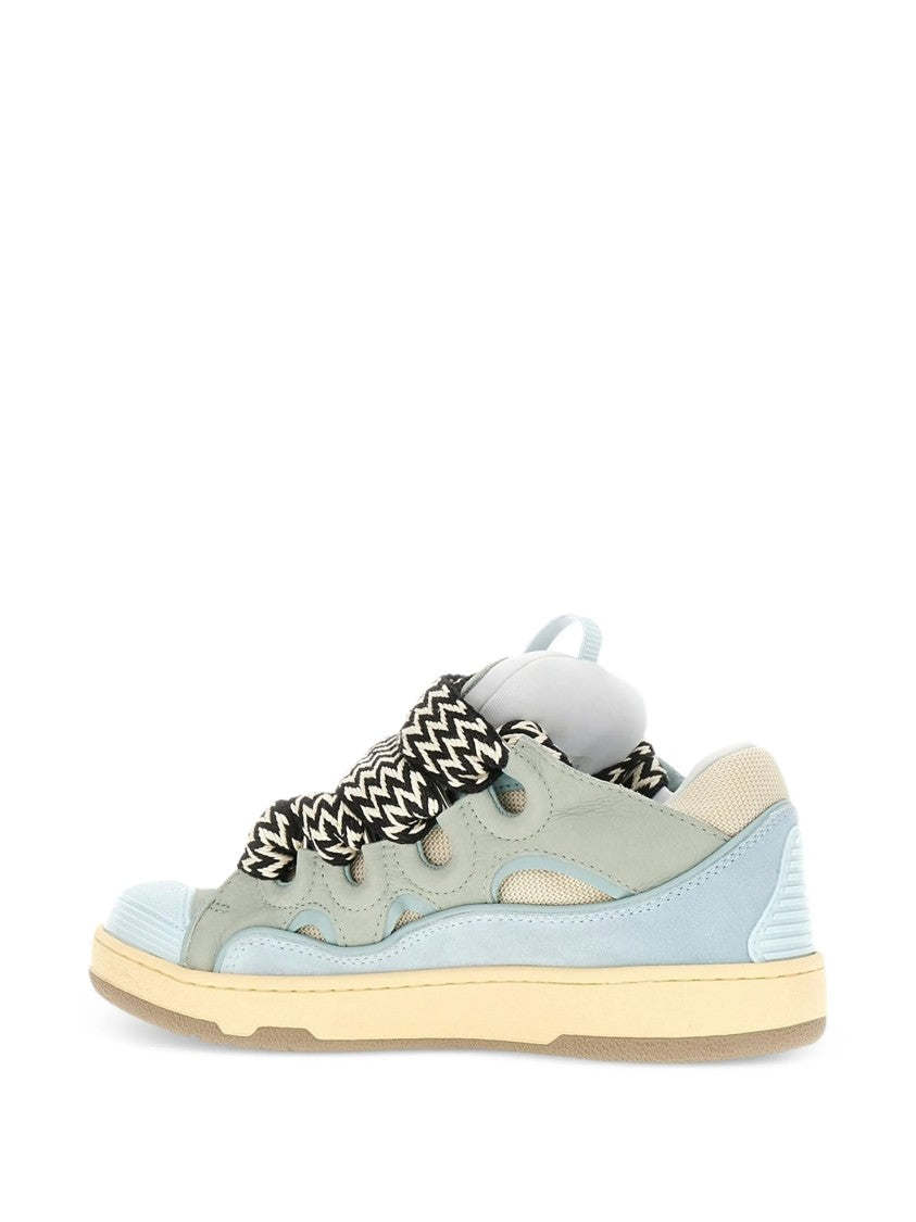 Lanvin Blue/Grey Curb Sneakers Layered Calf Sneakers