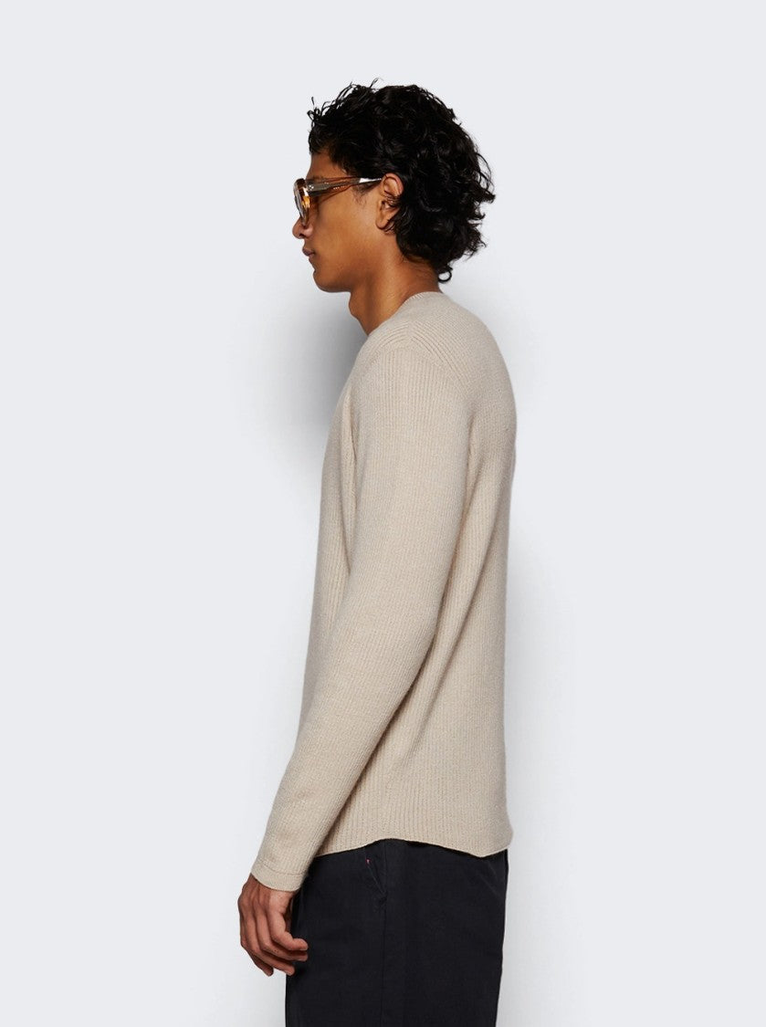 The Elder Statesman Heavy Delicash Crew Sweater Oatmeal