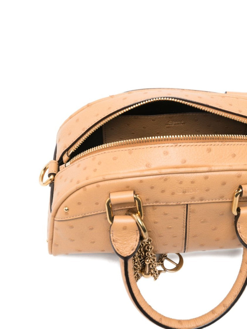 Chloé Textured Leather Handbag With Chain Charms
