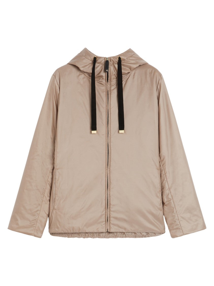 Max Mara Relaxed Fit Beige Coat With Hood