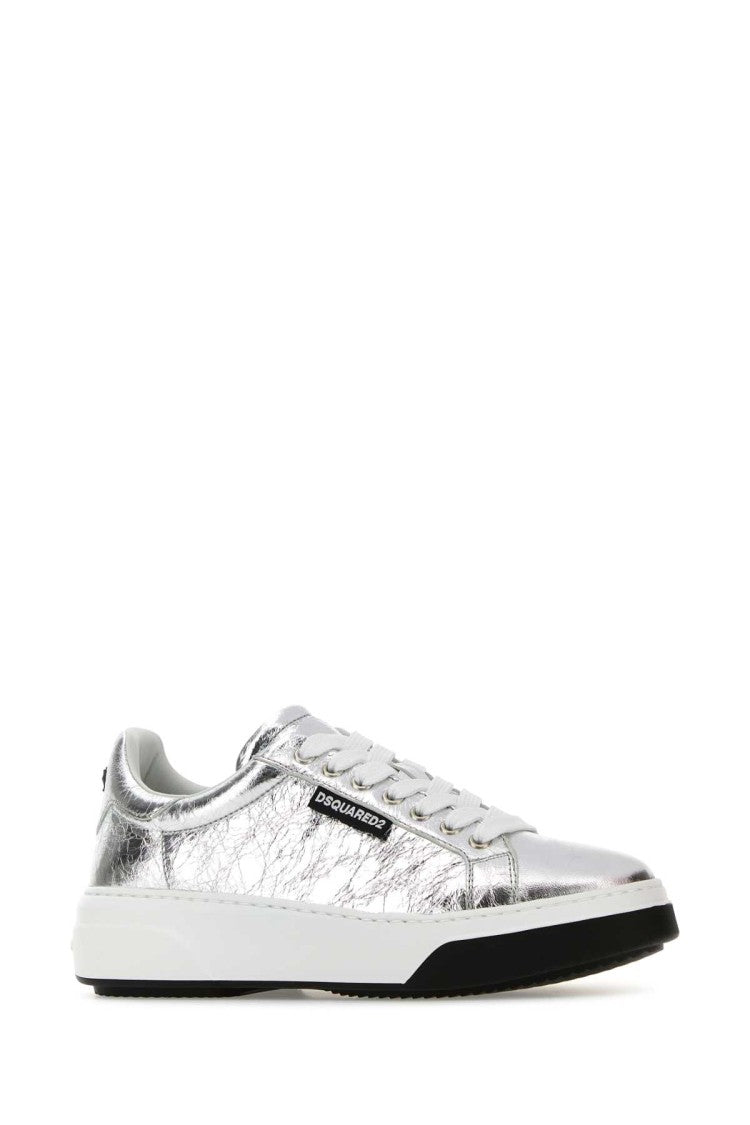 Dsquared2 Silver Leather Bumper Sneakers