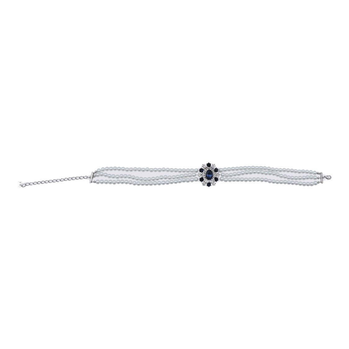 Self-Portrait Floral-Inspired Choker Necklace With Pearl Strands