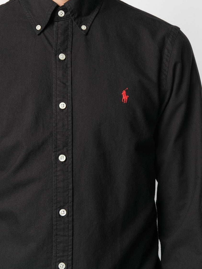 Polo Ralph Lauren Slim-Fit Black Cotton Oxford Shirt