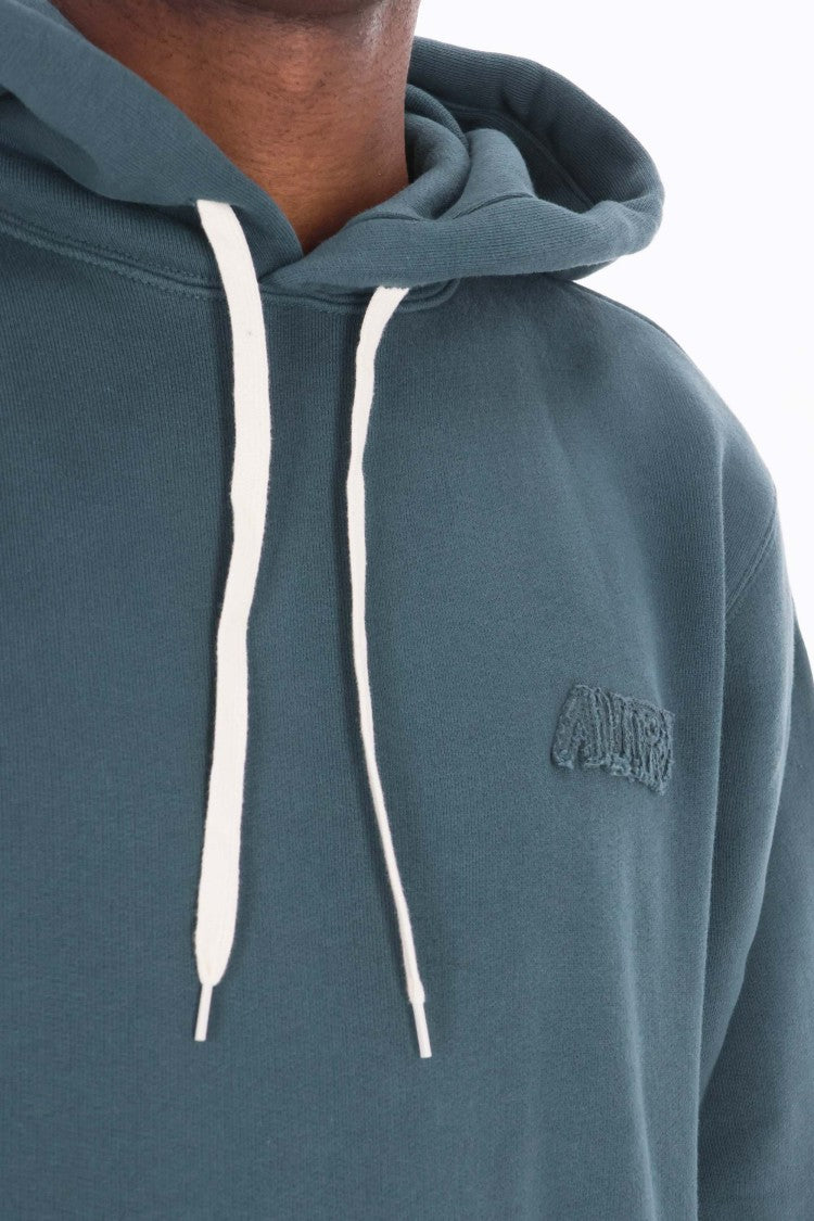 Autry Muted Blue-Green Hooded Sweatshirt With Embroidered Logo