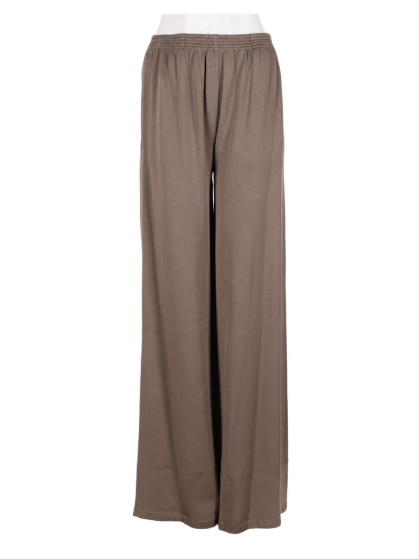 Fabiana Filippi Wide-Leg Brown Trousers With Elastic Waistband And Subtle Sheen