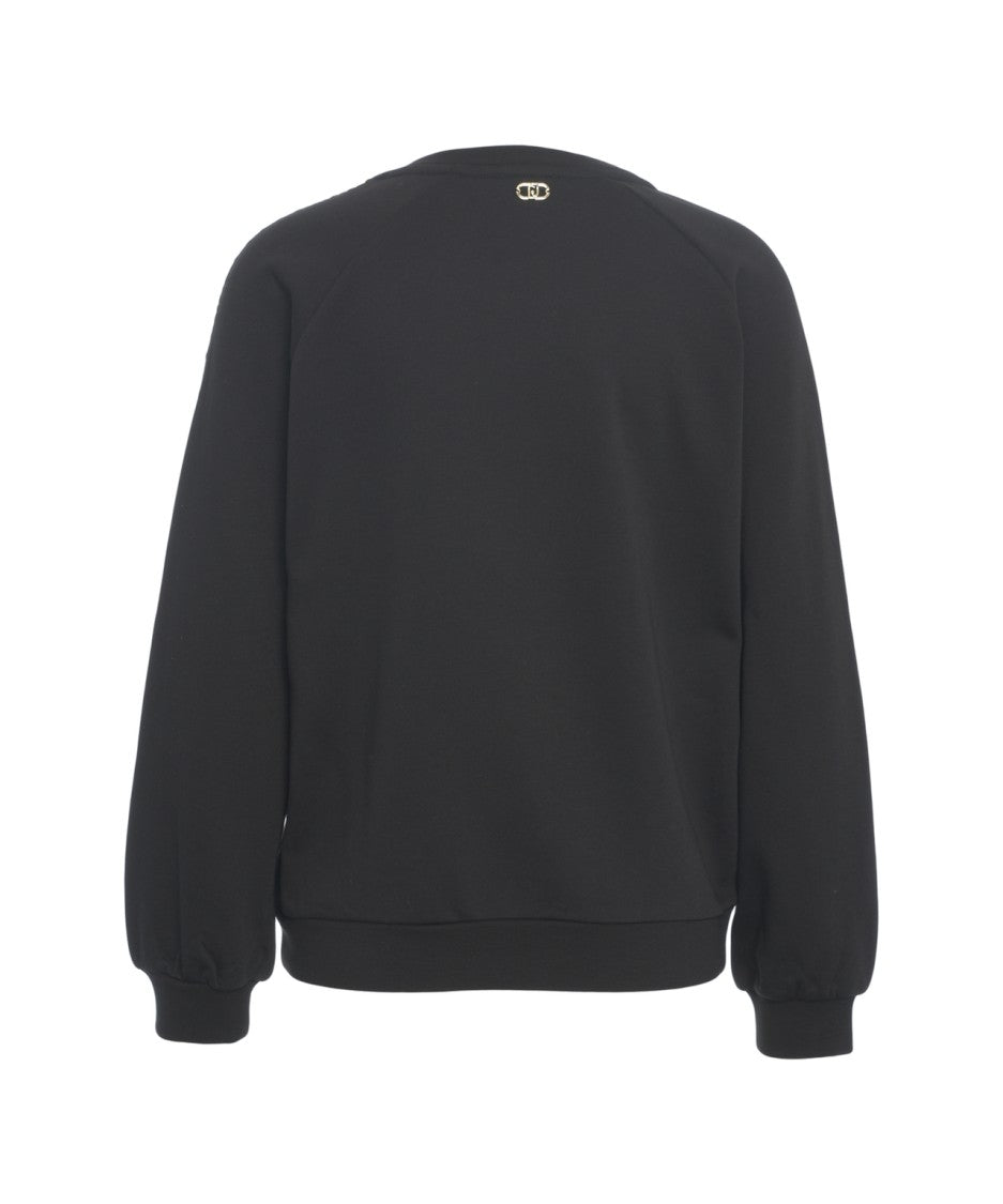 Liu Jo Black Sweatshirt With Sequined Detailing