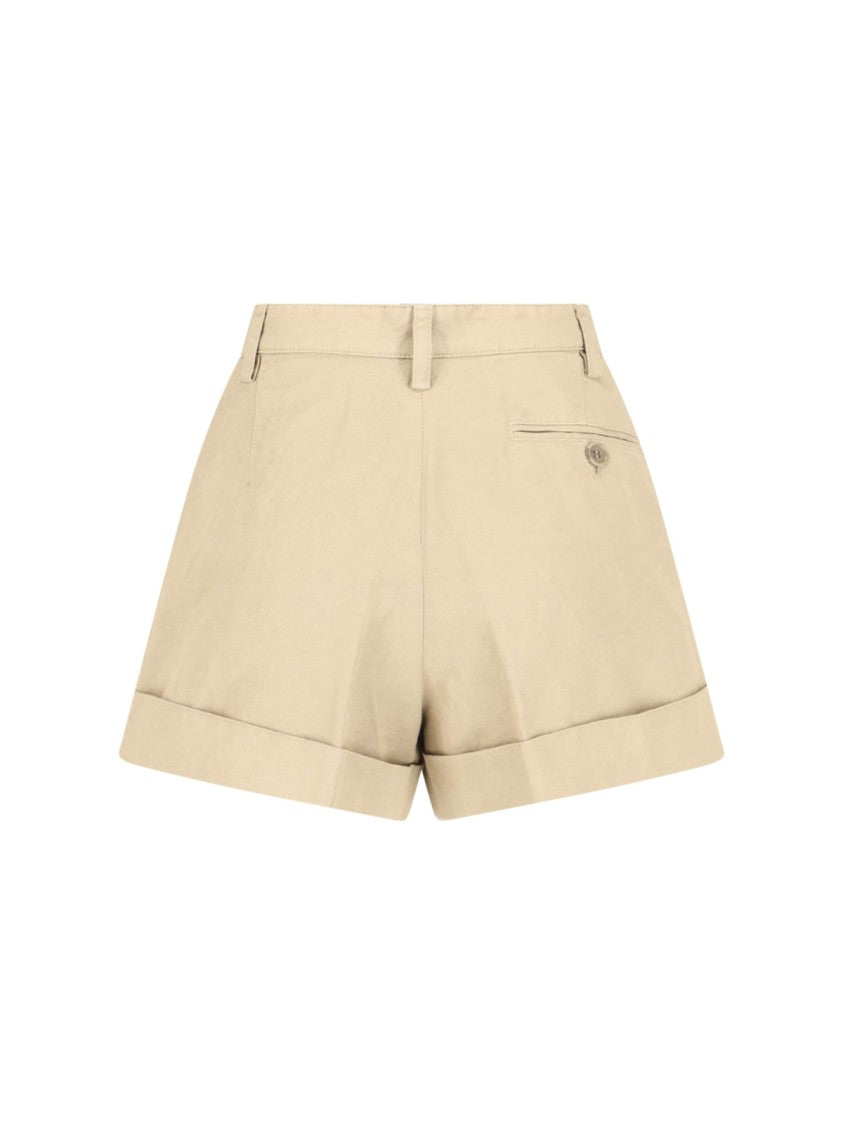 Aspesi Beige Cotton Linen Shorts