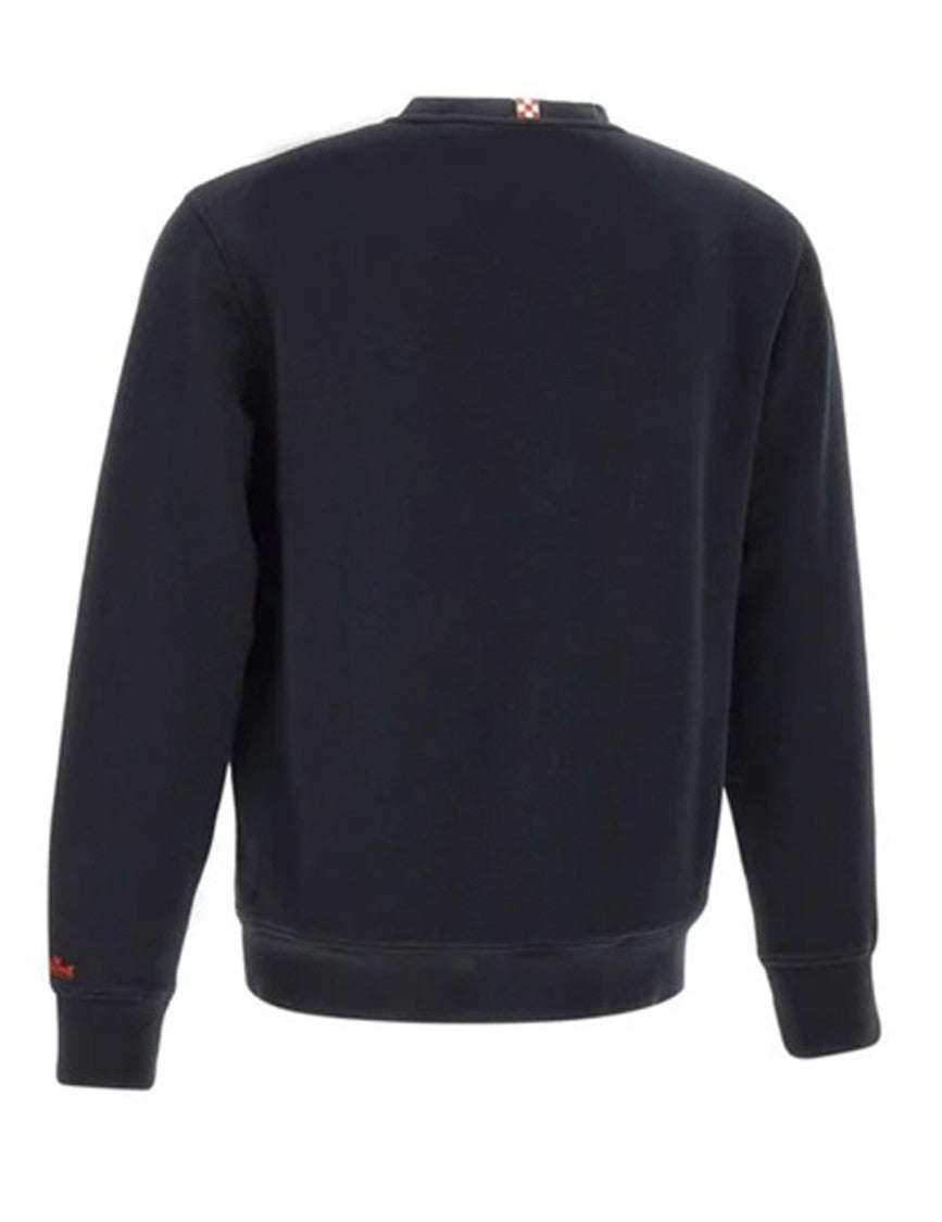 Mc2 Saint Barth Crewneck Black Sweatshirt With Bold Lettering