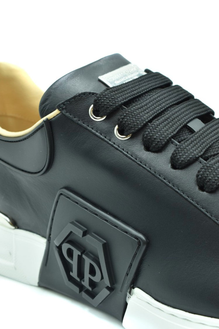 Philipp Plein Leather Sneakers With Distinctive Logo Detail