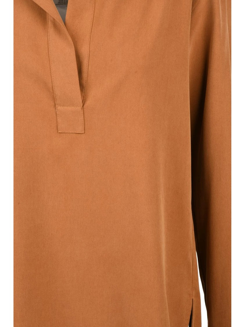 Max Mara Brown Silk Fluid Blouse