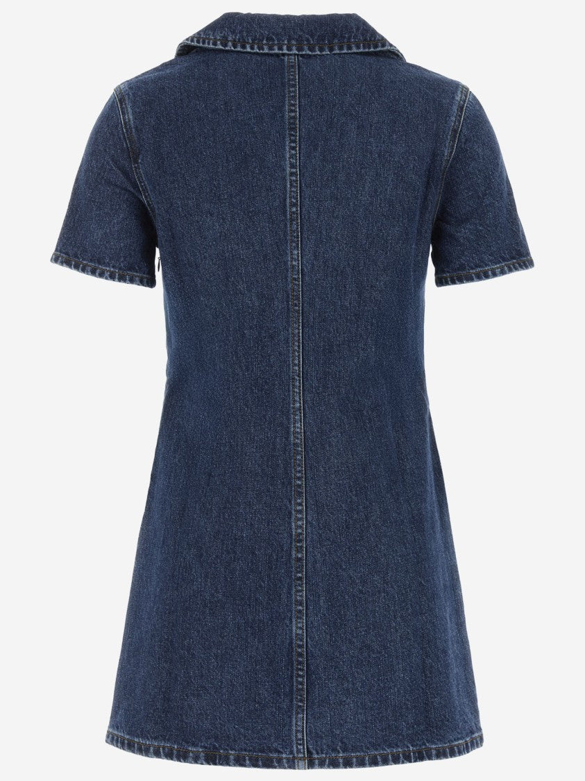 Self-Portrait Cotton Denim Mini Dress