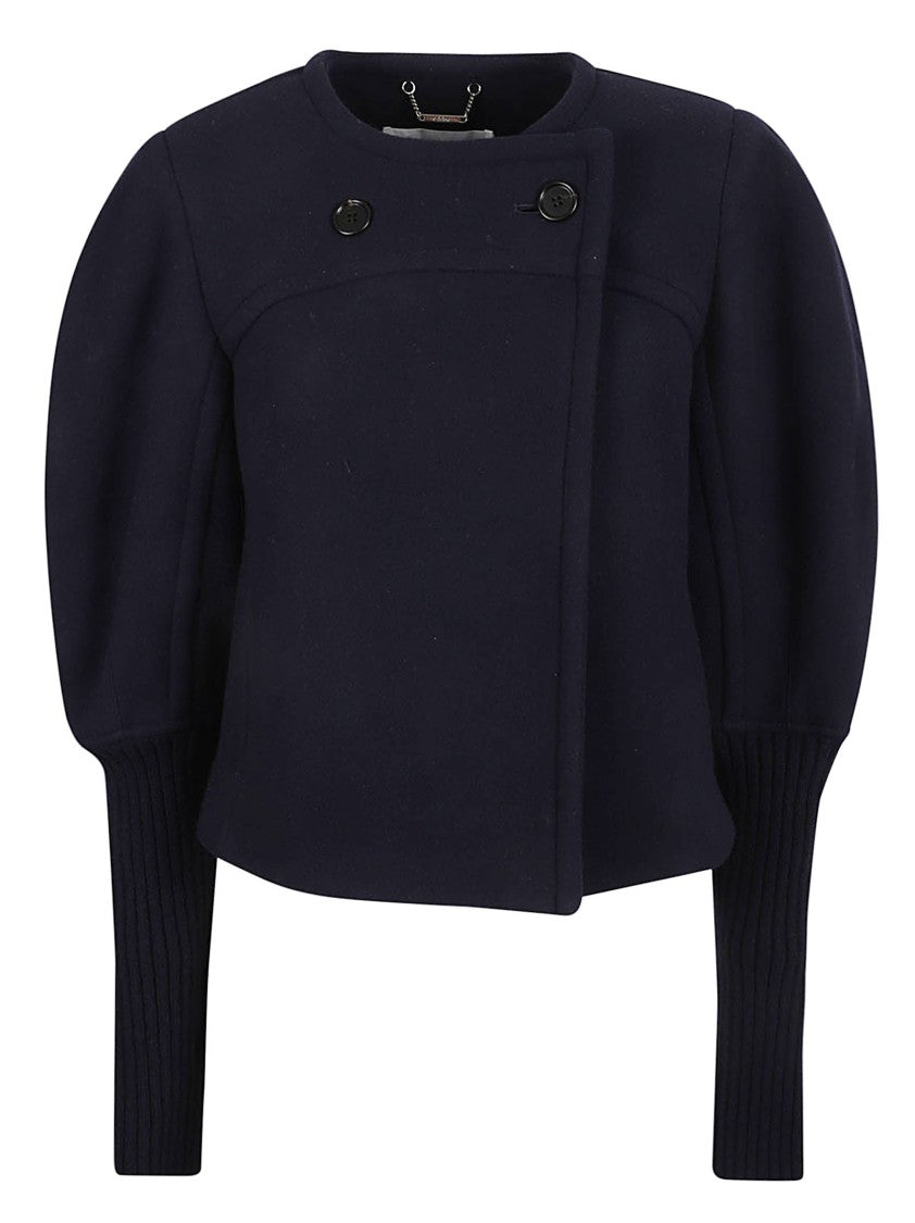 Chloé Structured Coat With Unique Puffed Sleeves