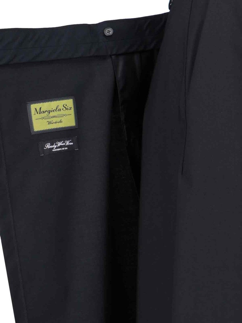 Mm6 By Maison Margiela Tailored Black Trousers With Front Tie Detail
