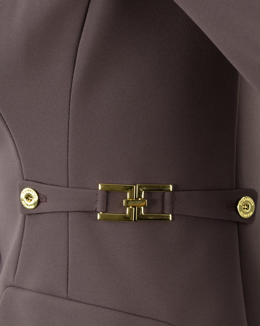 Elisabetta Franchi Burgundy Lightweight Crepe Jacket