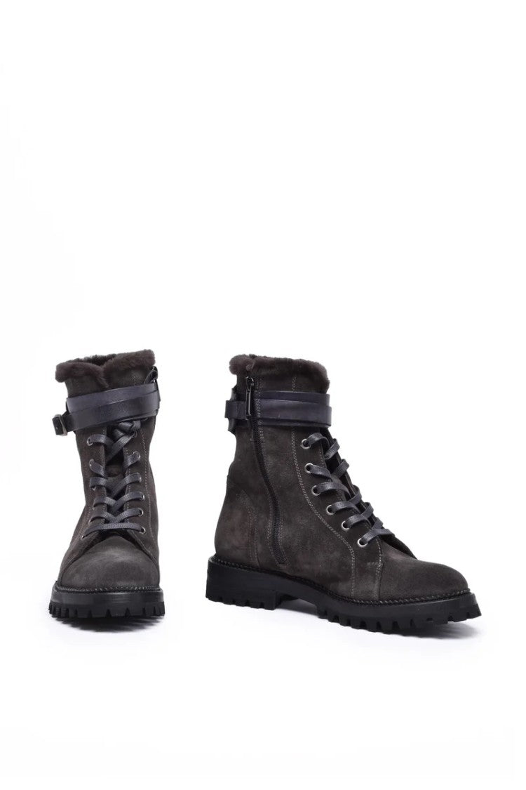 Eleventy Suede Ankle Boots - Grey