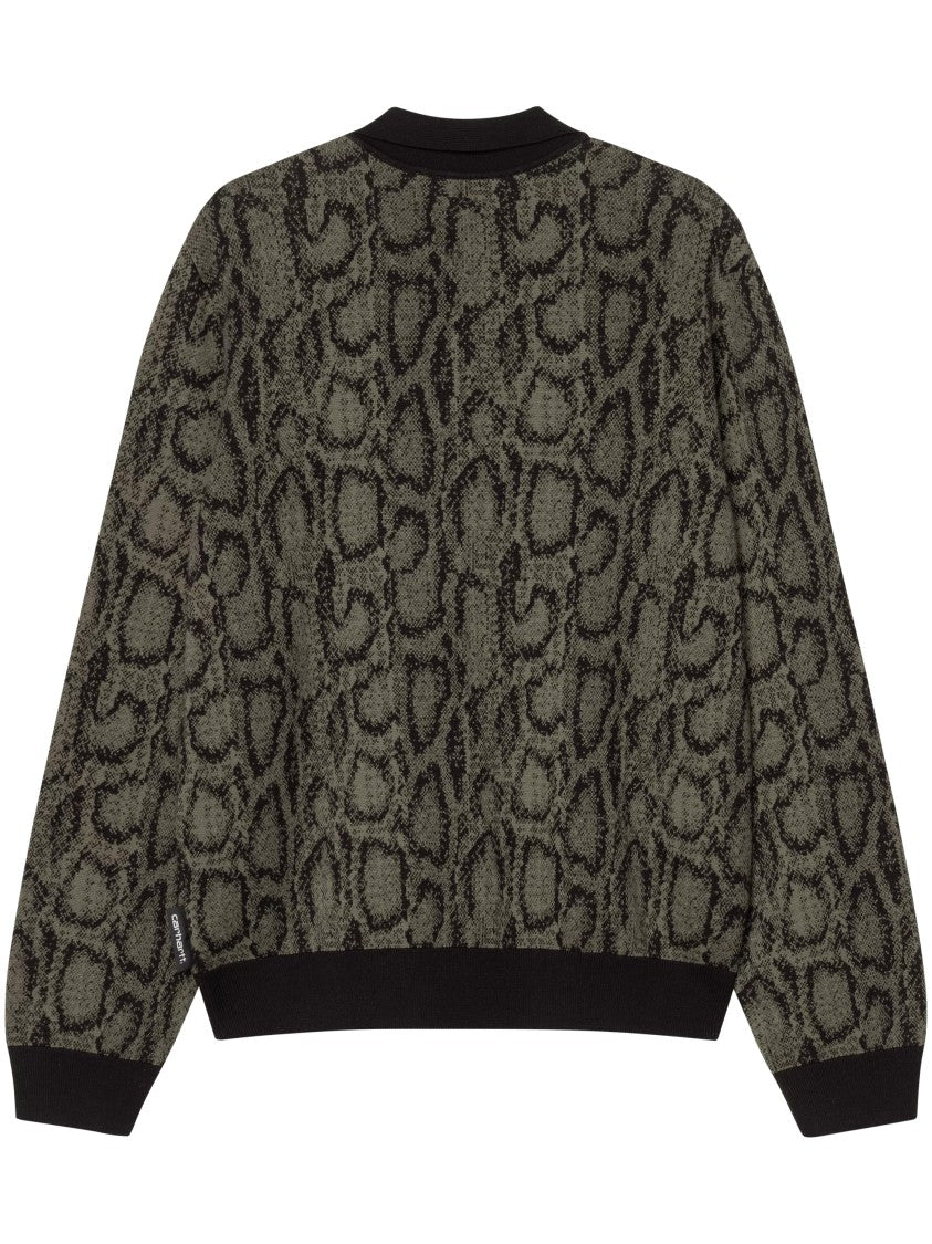 Carhartt Wip All-Over Snake Print Long-Sleeve Polo