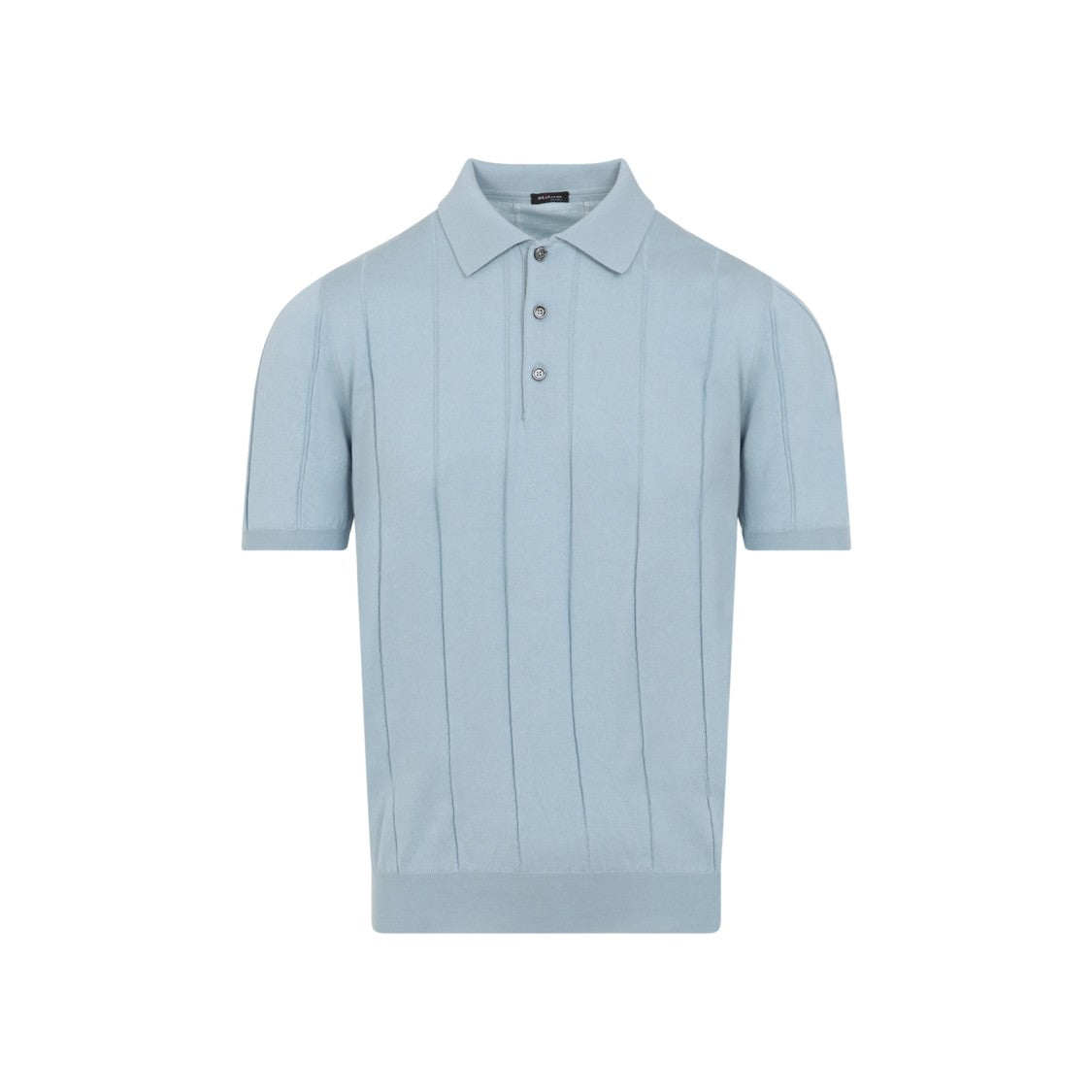 Kiton Blue Cotton Polo Shirt