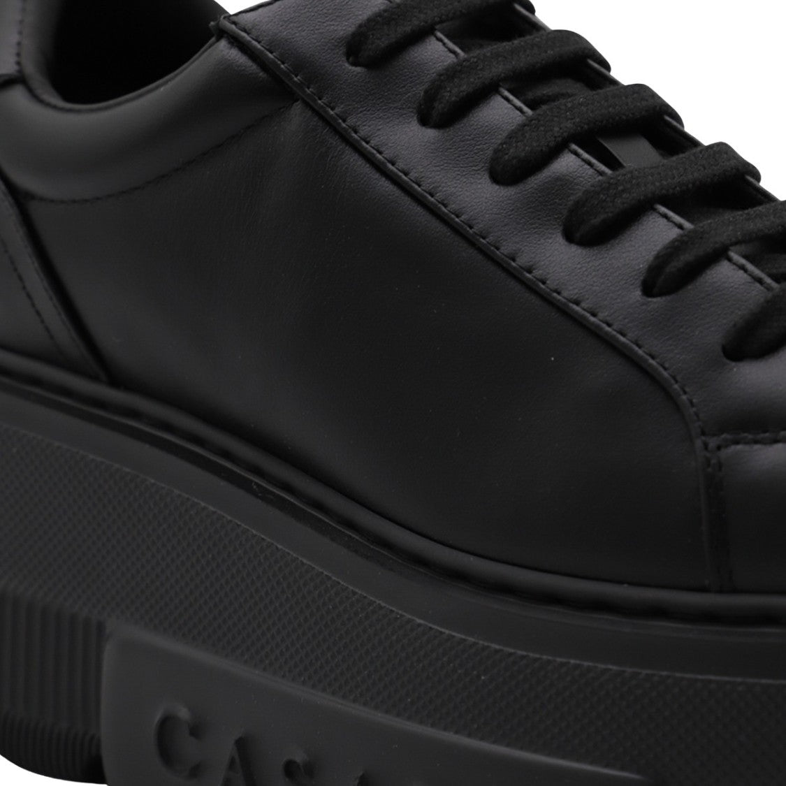 Casadei Black Platform Sneakers With Embossed Branding