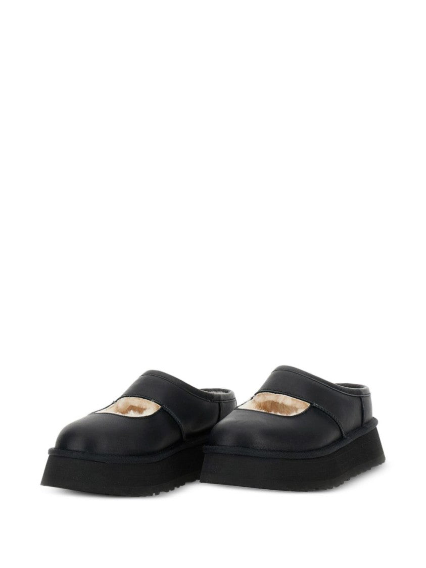 Ugg Black Leather Platform Sandals