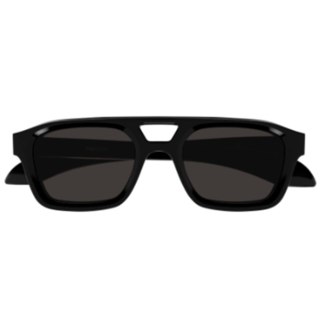 Alexander Mcqueen Am0505s Rectangular Frame Sunglasses With Glossy Black Finish
