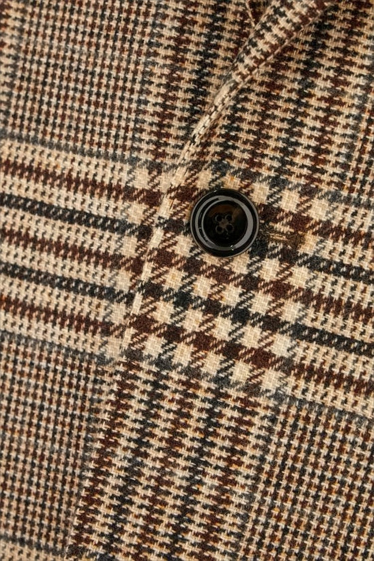 Lardini Tailored Plaid Blazer With Single-Button Closure