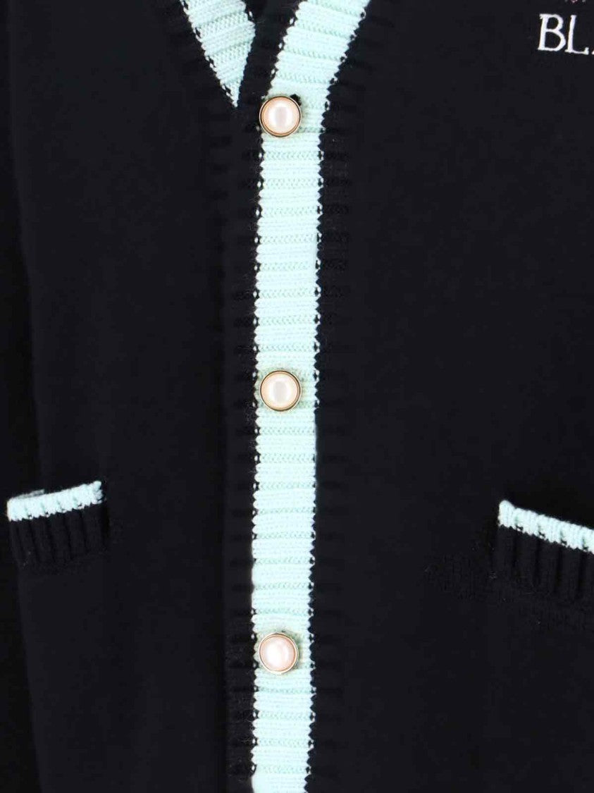 Casablanca "Casa Mountain Temple" Cardigan – Black And Light Blue