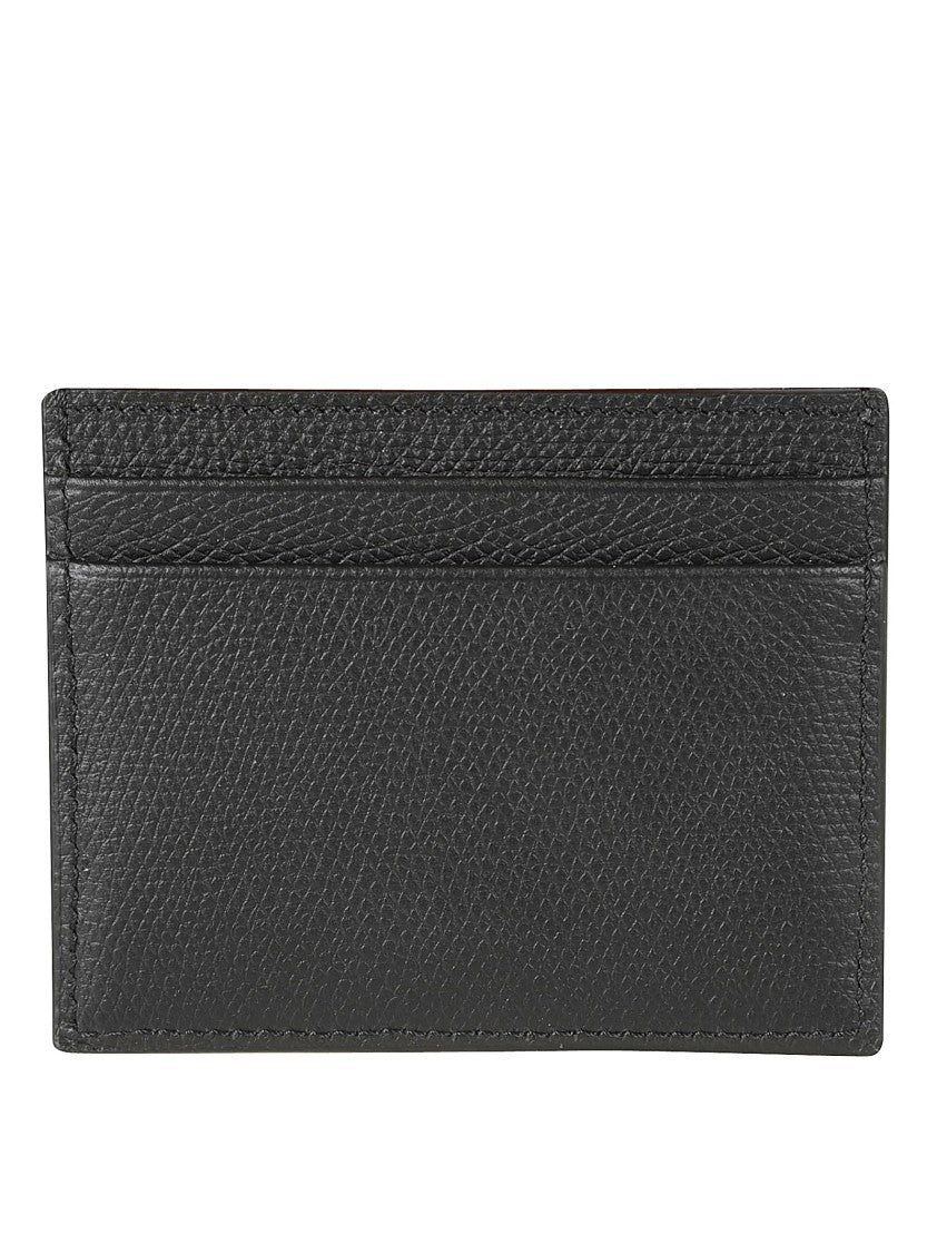 Valentino Garavani Textured Leather Wallet With Design