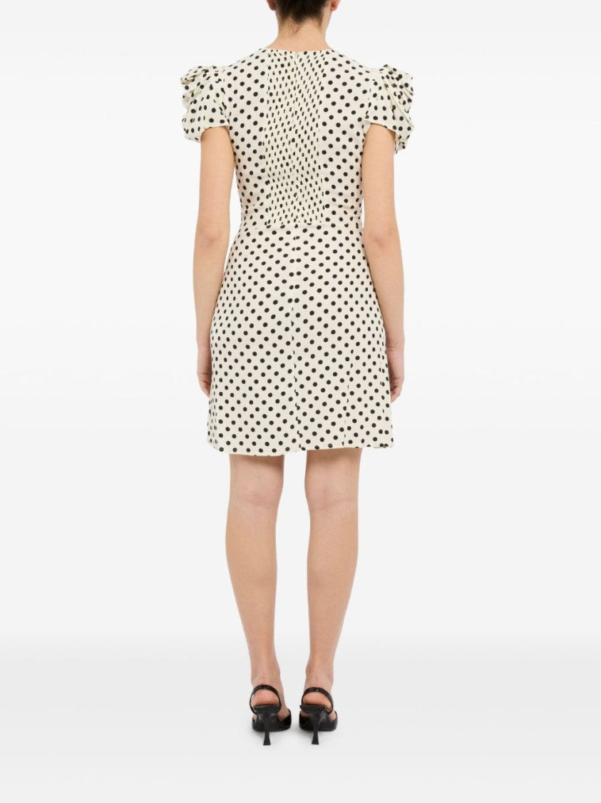 Mar De Margaritas Beige Polka Dot Mini Dress