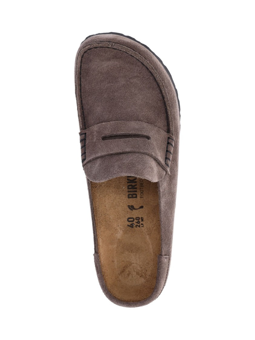 Birkenstock Grey Suede Naples Wrapped Mules