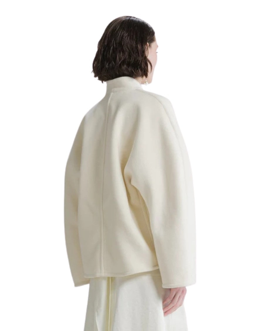 Forte Forte Diamond Wool-Blend Buckle Cropped Coat