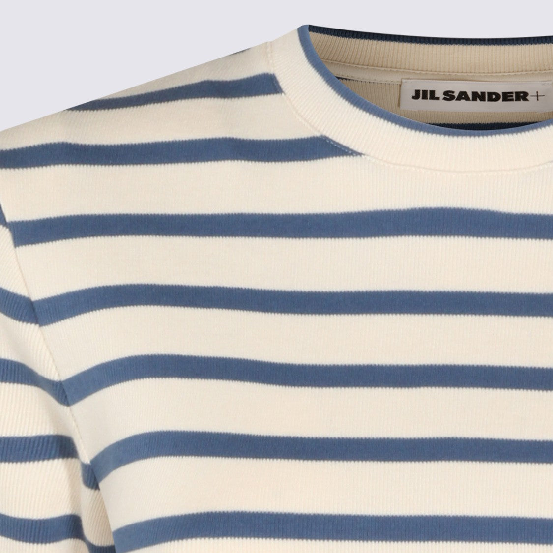 Jil Sander White And Blue Cotton T-Shirt