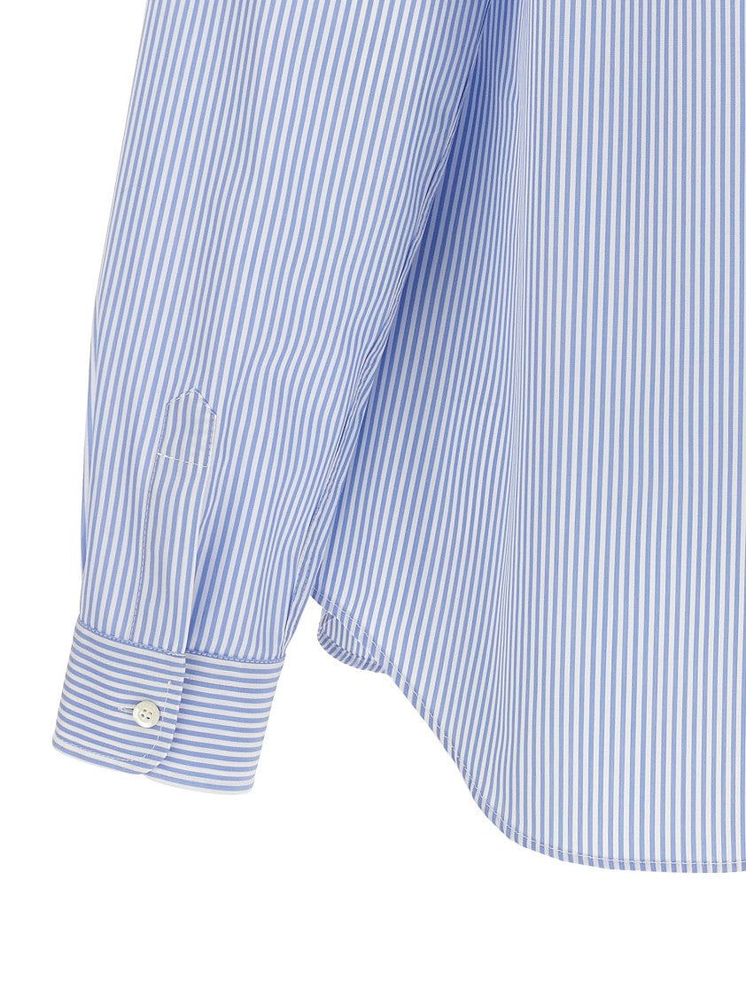 Moschino Embroidered Striped Cotton Poplin Shirt