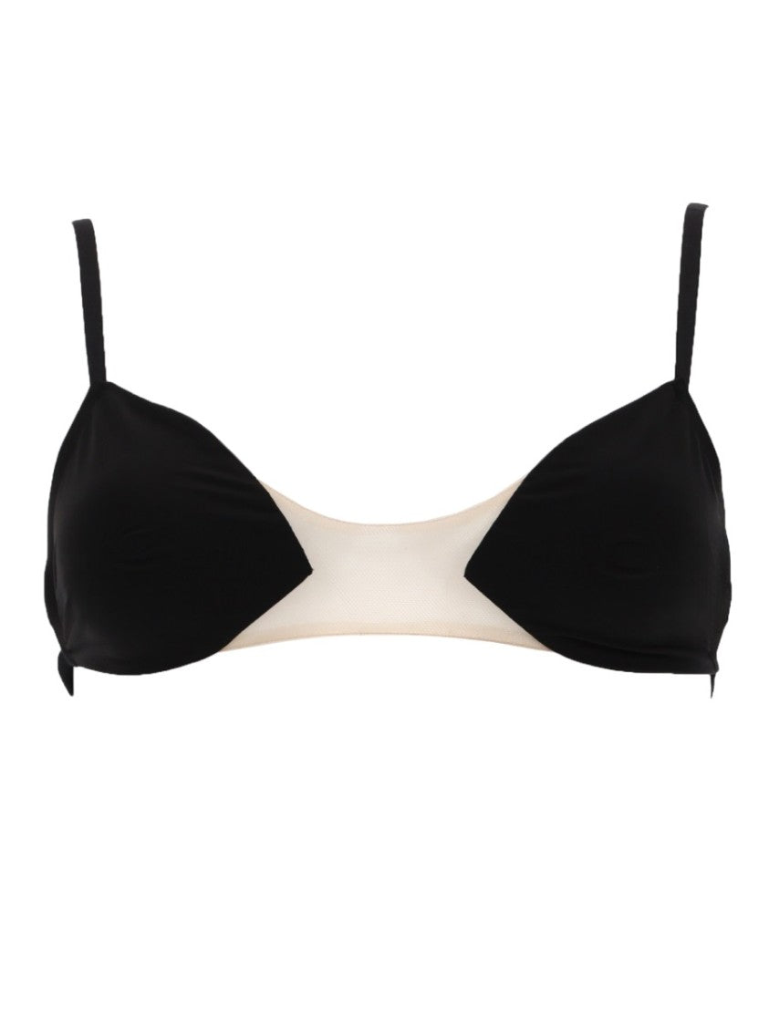 Rick Owens Mesh Bra With Sheer Nude Panel